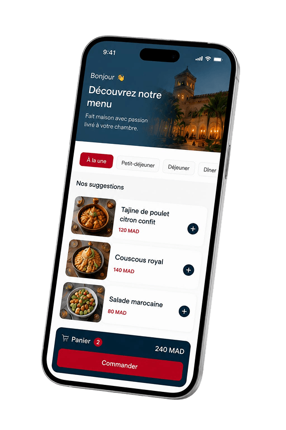 AjiHost app meal ordering screen